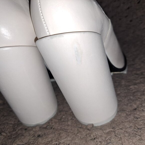 JIL SANDER-Sandy Sport-Off White Leather Booties/Pumps-Gusset-Sz 35-Near Mint - Picture 6 of 9